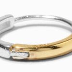 Icing Sterling Silver One 8MM Two-Tone Hoop Earring Photo 0