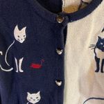 Christopher & Banks Vintage  Navy & Cream Cat Cardigan Size S Photo 1