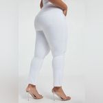 Good American Good Legs High Rise Straight Leg Raw Hem Jeans in White Size 20 Photo 2