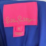 Lilly Pulitzer Amenna Shift Dress Royal Blue Mini Length Crochet Detail - Size 8 Photo 4