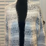 Absolutely Famous - Women's grey and white Super Soft Open-Front Eyelash Cardigan Photo 2