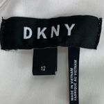 DKNY  | Size 12 | White Chiffon Dot Sleeveless Asymmetrical Midi Wrap Dress Photo 2