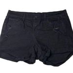 Old Navy Boyfriend Mid Rise Black Denim Jean Distressed Shorts Size 14 Women Photo 0