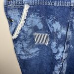 Dickies Denim Overalls Shorts Lace Bleach Patchwork Crochet Art To wear Teacher Photo 4