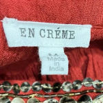 En Crème Burnt Red Front Tie Blouse Beaded Collar Size Medium Photo 8