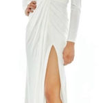 Mac Duggal NWT leena by‎  Long
Sleeves V-neck Long Gown White sz 0 $398 26554 Photo 0