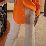White Fox Boutique Orange Button Down Shirt  Photo 8