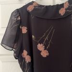 Madewell  Black Floral Wrap Tie Dress in Women’s Size Medium Photo 6