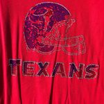 Bella Canvas Houston Texans Shirt Red Rhinestones Short Sleeve,Size M Photo 1