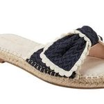 Bandolino Navy Blue Braylin Bow Tie Scallop Trim Espadrille Slide Sandals NEW Photo 0