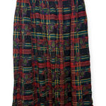 Vintage Lee David Floral Plaid Midi Skirt Holiday Tartan Dark Academia 14 Red Photo 0