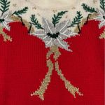 Vintage Dana Scott red embellished ugly Christmas sweater, ladies size small Photo 1