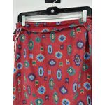 Vintage Wrap Pencil Midi Skirt Size 16 Red Aztec Western Southwestern Bohemian Photo 2