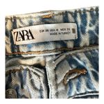 ZARA Light Acid Wash Button Fly Mid Rise Straight Leg Denim Jean // Size 4 Photo 2