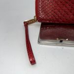 Cole Haan  Red Snakeskin Wristlet Wallet Clutch Card Holder Zip Around Photo 2
