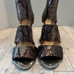 Jessica Simpson Elsbeth Silver/Bronze Open Toe Heels US 8 M Metallic Photo 1