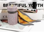 Womens Pink Bling Lipstick Case Bag Charm with Twilly in Pink Photo 1