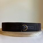 Jessica Howard Brown Vegan Leather Wide Elastic Wrap Belt Gold Buckle Size 16 Photo 8
