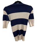525 America Blue Striped Knit Sweater Womens Large Fitted Anthropologie Stretch Photo 1