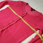 White House | Black Market Pink Cardigan Sweater W/ Ruffled Buttoned Size M Photo 2