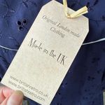 NWT British Retro Florence Navy Broderie Anglaise 50s Style Dress UK 14 US 10 Blue Photo 4