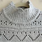 Chelsea & Theodore Abstract Pattern Turtleneck Sweater, Light Grey, Size Small Gray Photo 5