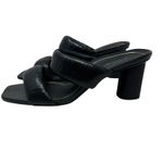 Vionic ‎ Emaline Slide Heeled Sandals Double Strap Leather Black Size US 9 Photo 9