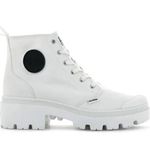 Palladium Women's Pallabase Twill White Lace-Up Combat Boots Photo 1