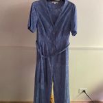 Jonathan Simkhai Blue Belted Eyelet Jumpsuit Size 0 Photo 2
