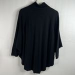 Talbots Size S/M Round Poncho Sweater Black Lambswool Blend Women’s Cozy Knit Photo 5
