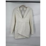 Misha Natasha Mini Dress Women 6‎ Ivory Sparkly Glam Feminine Cocktail Open Back Photo 1