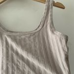 Aerie Offline Nude Ribbed OG Groove Lettuce Hem Crop Top Bralette Photo 2