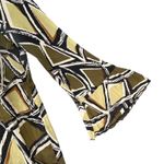 Sere Nade‎ Geometric Y2K Pleated Blouse Flared Sleeve Button Front Top Large Brown Photo 3