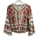 Jealous Tomato  Size S Top Floral Surplice Wrap Front Long Bell Sleeve Women’s Photo 0