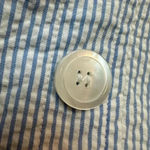 Talbots Blue White Stripe Textured Pencil Skirt Button Accents Plus Size 14 NWOT Photo 9