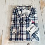 Untucklt Sorbo Windowpane Plaid Woman's Long Sleeve Button Down Size 4 Regular Photo 1