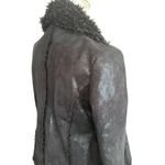 CARAPACE Faux Fur Trimmed Swing Jacket Coat Size Small Black Photo 2