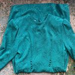 Vintage 80s Henry Lee teal floral monochrome fitted long sleeve dress, size 6 Blue Photo 9