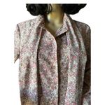 American Vintage Vintage Contima pink purple floral pop over dress with long pussybow size large Photo 7