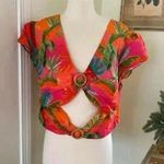Anthropologie Farm Rio Cut-Out Top in Red Motif Size XL NWT $148 Photo 0