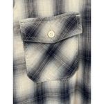 Vince Blue Plaid Double Breasted Pocket Button Front Shirt Large Photo 5