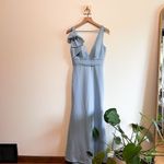 Mac Duggal Blue Sleeveless V Neck Bow Detail Mermaid Gown Size 2 Photo 4