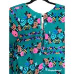 Show Me Your Mumu Long Sleeve Round Neck Turquoise Dress Tunic Floral Size Small Photo 4