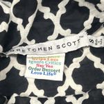 Gretchen Scott  Top Womens XS Cowl Funnel Neck Tunic Black White Lightweight Photo 2