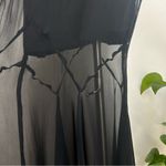 Parker Silk Halter Black Maxi Evening Dress with Handkerchief Hemline silk Photo 5