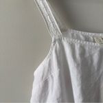 Joie  100% Linen White Smocked Waist Tank Top Sleeveless lace straps button side Photo 11
