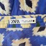 ZARA  Blue Tan Print Ruffled Mini Wrap Pareo Skirt Coverup Size Large Photo 8
