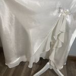 Ivory Satin Beaded Gown Slip Dress Womens XL Bridal Lingerie Romantic Bow Photo 12