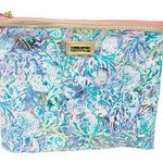 Lilly Pulitzer  Beach Day Pouch Soleil It On Me NEW Blue Printed Photo 0