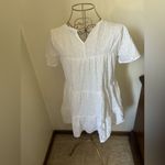 Boohoo Petite white eyelet short sleeve mini dress size 2 100% cotton Photo 10